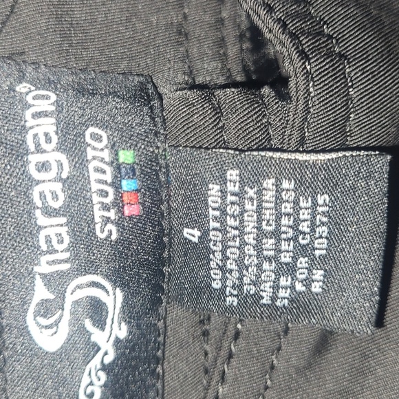 Sharango ankle cropped pant Black side zipper flat front ruffled hem New - Picture 7 of 7